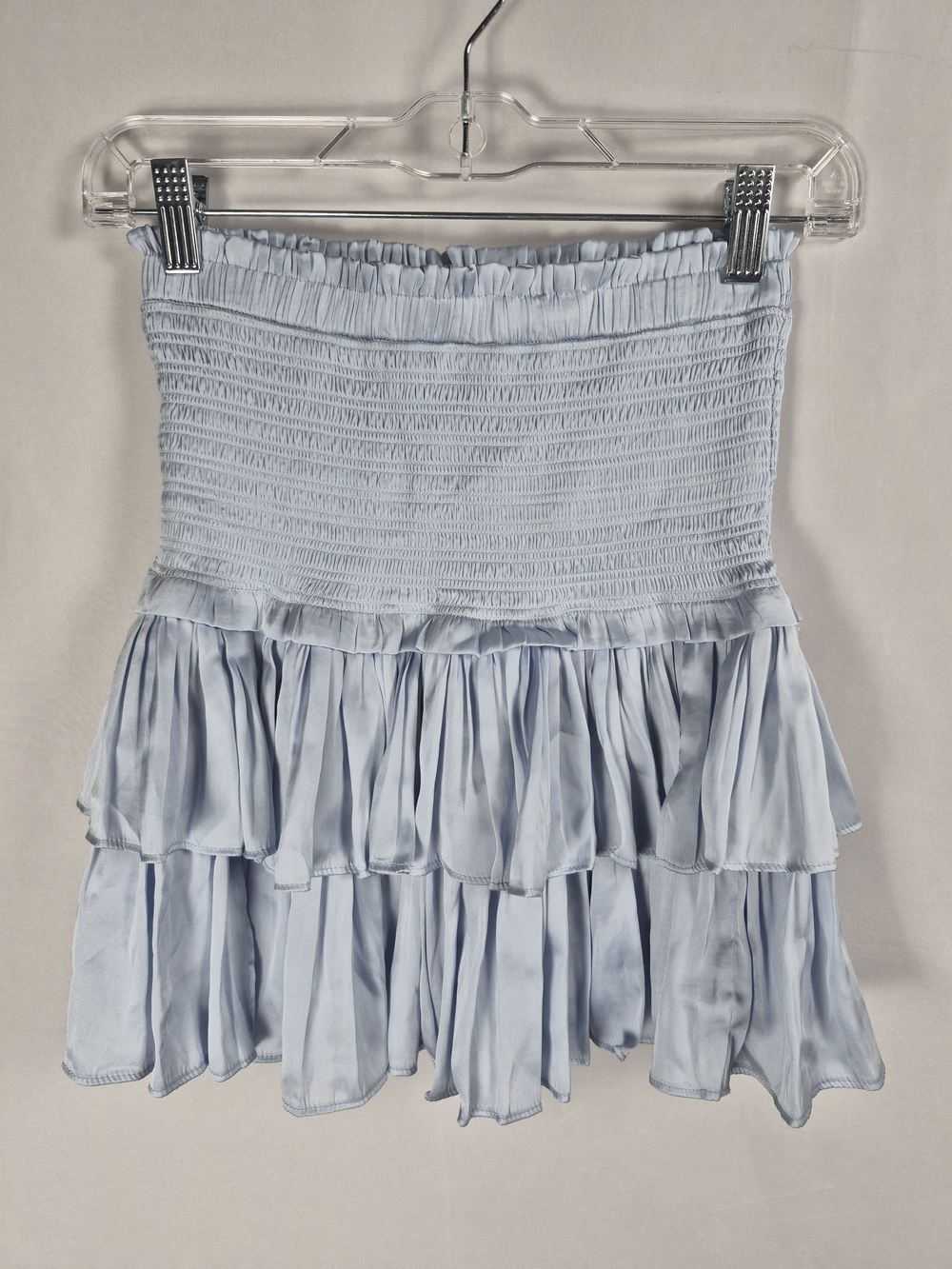 Reset By Jane Light Blue Smocked Tiered Mini Skirt - Women's Size S